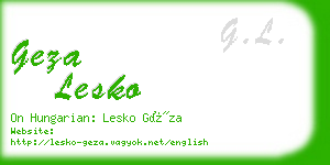 geza lesko business card